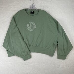 Nike Sportswear Femme Crew Sweatshirt Cropped Oversized Green Women's XL